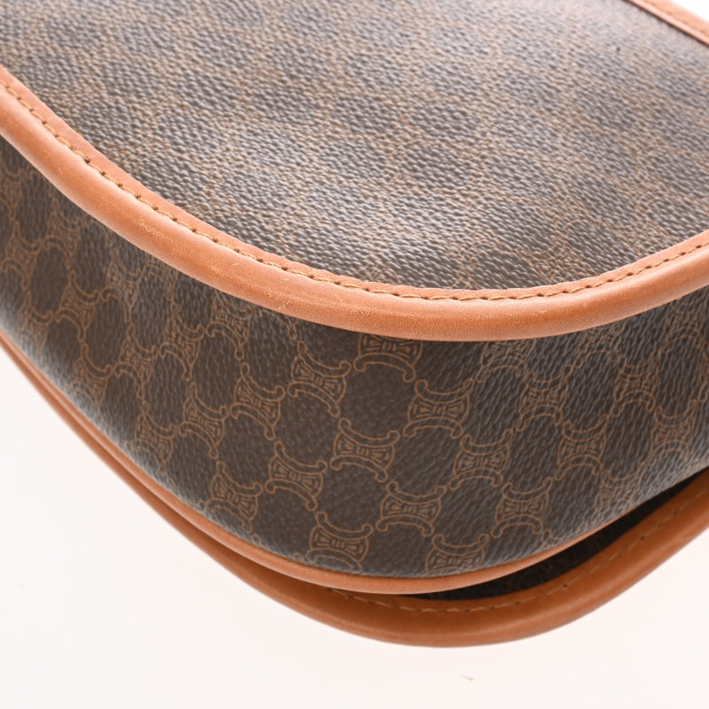 CELINE セリーヌ マカダム ショルダーバッグ ブラウン レディース PVC レザー ショルダーバッグ ABランク 中古 銀蔵