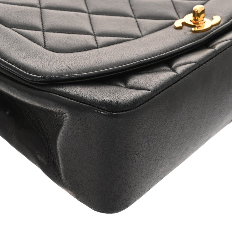 CHANEL シャネル マトラッセ ダイアナ 25cm チェーンショルダー ブラック A01165 レディース ラムスキン ショルダーバッグ Bランク 中古 銀蔵