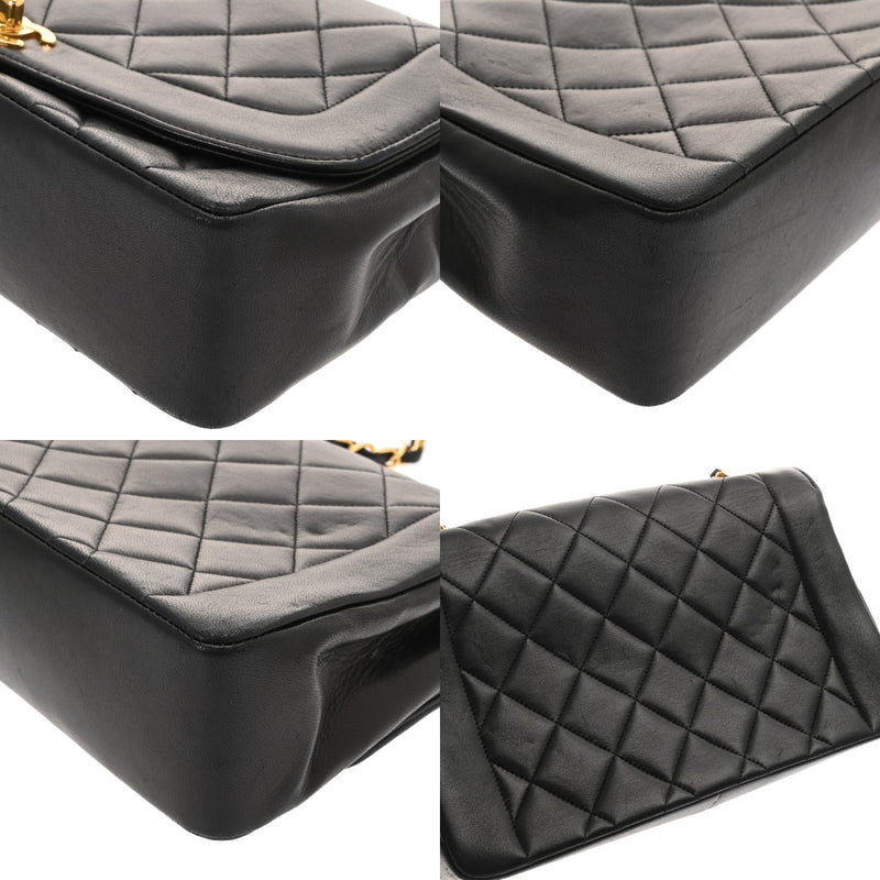 CHANEL シャネル マトラッセ ダイアナ 25cm チェーンショルダー ブラック A01165 レディース ラムスキン ショルダーバッグ Bランク 中古 銀蔵