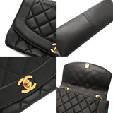 CHANEL シャネル マトラッセ ダイアナ 25cm チェーンショルダー ブラック A01165 レディース ラムスキン ショルダーバッグ Bランク 中古 銀蔵