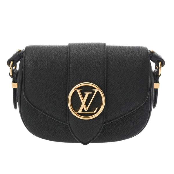 LOUIS VUITTON ルイヴィトン LVポンヌフ ソフト PM ノワール M58727 レディース レザー ショルダーバッグ Aランク 中古 銀蔵