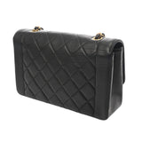 CHANEL シャネル マトラッセ ダイアナ 25cm チェーンショルダー ブラック A01165 レディース ラムスキン ショルダーバッグ Bランク 中古 銀蔵