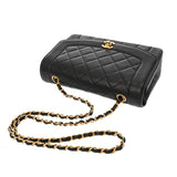 CHANEL シャネル マトラッセ ダイアナ 25cm チェーンショルダー ブラック A01165 レディース ラムスキン ショルダーバッグ Bランク 中古 銀蔵
