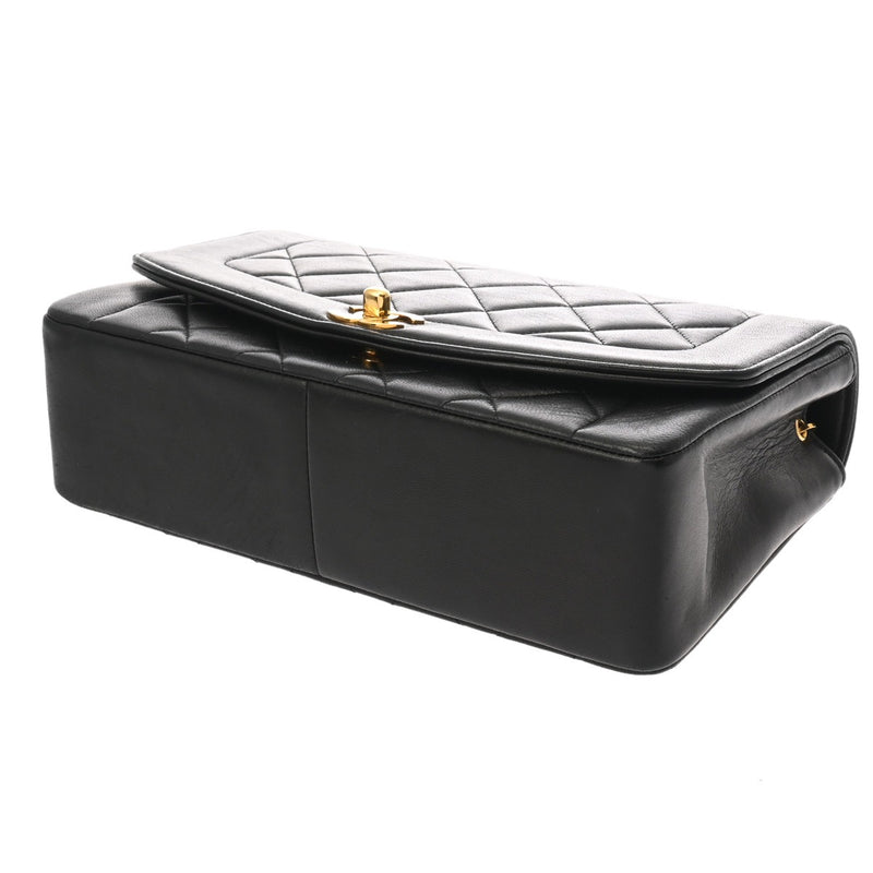 CHANEL シャネル マトラッセ ダイアナ 25cm チェーンショルダー ブラック A01165 レディース ラムスキン ショルダーバッグ Bランク 中古 銀蔵