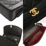 CHANEL シャネル マトラッセ ダイアナ 25cm チェーンショルダー ブラック A01165 レディース ラムスキン ショルダーバッグ Bランク 中古 銀蔵