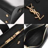 SAINT LAURENT サンローラン ベイビーカバス 2WAY ブラック 568853 レディース カーフ ハンドバッグ Aランク 中古 銀蔵