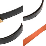 HERMES エルメス Hベルト ゴールドバックル サイズ85 リバーシブル ブラック/オレンジ □R刻印(2014年頃) メンズ ボックスカーフ/トゴ ベルト Bランク 中古 銀蔵