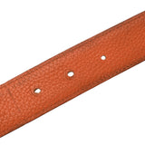 HERMES エルメス Hベルト ゴールドバックル サイズ85 リバーシブル ブラック/オレンジ □R刻印(2014年頃) メンズ ボックスカーフ/トゴ ベルト Bランク 中古 銀蔵