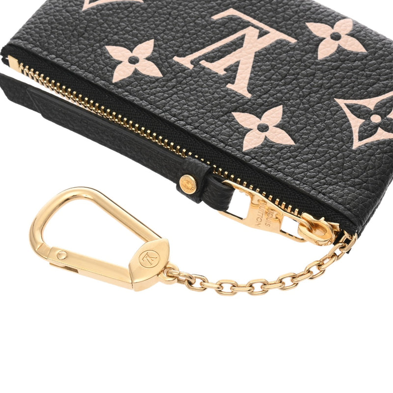 LOUIS VUITTON ルイヴィトン モノグラムアンプラント ポシェットクレ ブラック ベージュ M80885 レディース レザー コインケース Aランク 中古 銀蔵