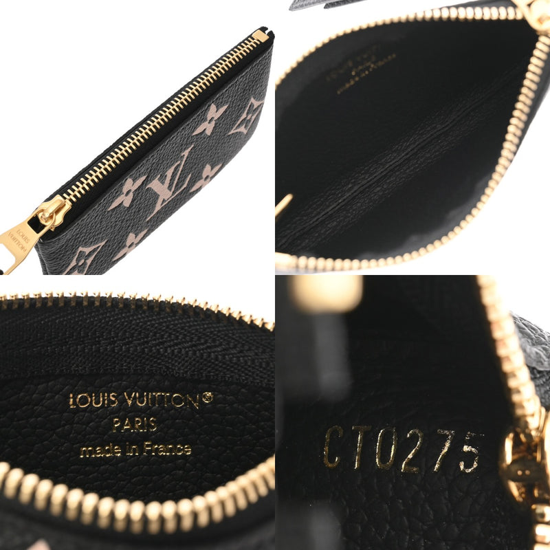 LOUIS VUITTON ルイヴィトン モノグラムアンプラント ポシェットクレ ブラック ベージュ M80885 レディース レザー コインケース Aランク 中古 銀蔵