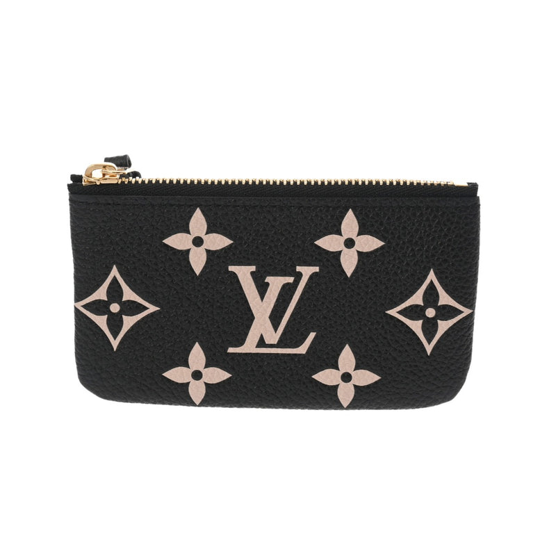 LOUIS VUITTON ルイヴィトン モノグラムアンプラント ポシェットクレ ブラック ベージュ M80885 レディース レザー コインケース Aランク 中古 銀蔵