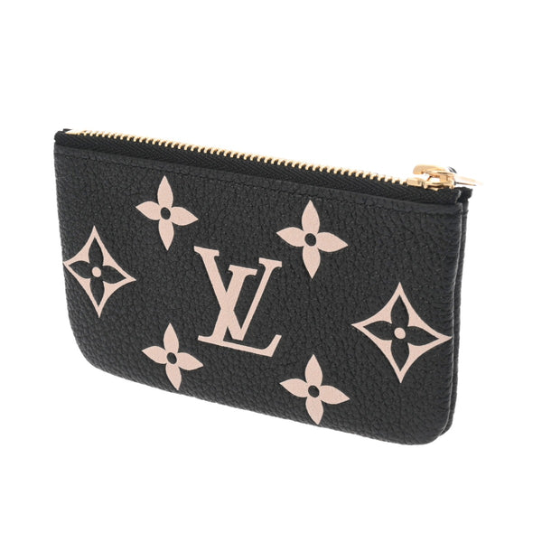 LOUIS VUITTON ルイヴィトン モノグラムアンプラント ポシェットクレ ブラック ベージュ M80885 レディース レザー コインケース Aランク 中古 銀蔵