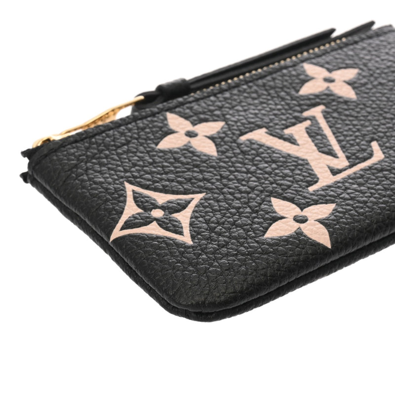 LOUIS VUITTON ルイヴィトン モノグラムアンプラント ポシェットクレ ブラック ベージュ M80885 レディース レザー コインケース Aランク 中古 銀蔵