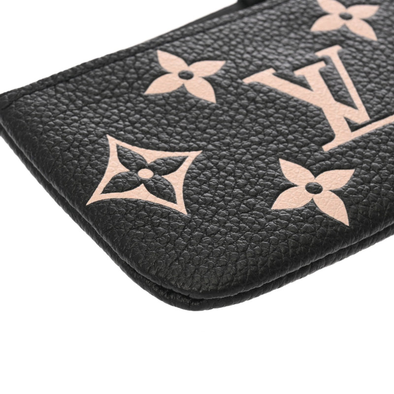 LOUIS VUITTON ルイヴィトン モノグラムアンプラント ポシェットクレ ブラック ベージュ M80885 レディース レザー コインケース Aランク 中古 銀蔵