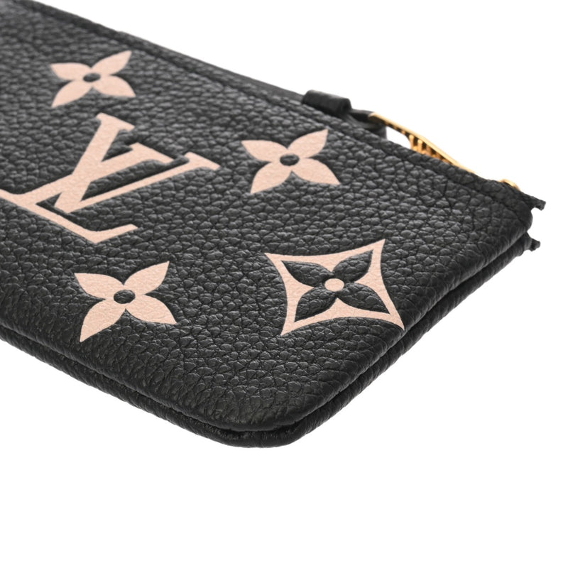 LOUIS VUITTON ルイヴィトン モノグラムアンプラント ポシェットクレ ブラック ベージュ M80885 レディース レザー コインケース Aランク 中古 銀蔵