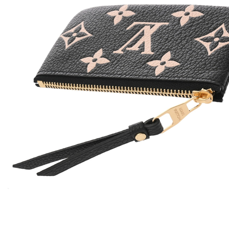 LOUIS VUITTON ルイヴィトン モノグラムアンプラント ポシェットクレ ブラック ベージュ M80885 レディース レザー コインケース Aランク 中古 銀蔵