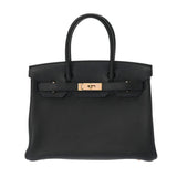 HERMES エルメス バーキン 30 ブラック D刻印(2019年頃)  レディース トゴ ハンドバッグ Aランク 中古 銀蔵