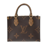 LOUIS VUITTON ルイヴィトン モノグラムリバース オンザゴー PM ブラウン M46373 レディース モノグラムキャンバス ハンドバッグ Aランク 中古 銀蔵