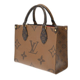 LOUIS VUITTON ルイヴィトン モノグラムリバース オンザゴー PM ブラウン M46373 レディース モノグラムキャンバス ハンドバッグ Aランク 中古 銀蔵