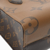LOUIS VUITTON ルイヴィトン モノグラムリバース オンザゴー PM ブラウン M46373 レディース モノグラムキャンバス ハンドバッグ Aランク 中古 銀蔵