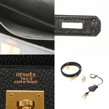 HERMES エルメス ケリー32 外縫い ブラック □A刻印(1997年頃) レディース アルデンヌ 2WAYバッグ Aランク 中古 銀蔵