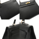 HERMES エルメス ケリー32 外縫い ブラック □A刻印(1997年頃) レディース アルデンヌ 2WAYバッグ Aランク 中古 銀蔵