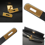 HERMES エルメス ケリー32 外縫い ブラック □A刻印(1997年頃) レディース アルデンヌ 2WAYバッグ Aランク 中古 銀蔵