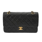 CHANEL シャネル マトラッセ チェーンショルダー Wフラップ 25cm ブラック A01112 レディース ラムスキン ショルダーバッグ ABランク 中古 銀蔵