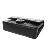 CHANEL シャネル マトラッセ チェーンショルダー Wフラップ 25cm ブラック A01112 レディース ラムスキン ショルダーバッグ ABランク 中古 銀蔵