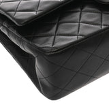 CHANEL シャネル マトラッセ チェーンショルダー Wフラップ 25cm ブラック A01112 レディース ラムスキン ショルダーバッグ ABランク 中古 銀蔵