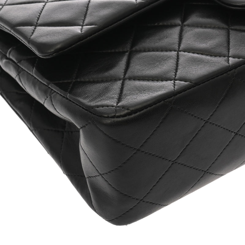 CHANEL シャネル マトラッセ チェーンショルダー Wフラップ 25cm ブラック A01112 レディース ラムスキン ショルダーバッグ ABランク 中古 銀蔵