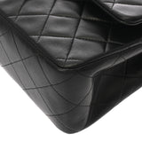 CHANEL シャネル マトラッセ チェーンショルダー Wフラップ 25cm ブラック A01112 レディース ラムスキン ショルダーバッグ ABランク 中古 銀蔵