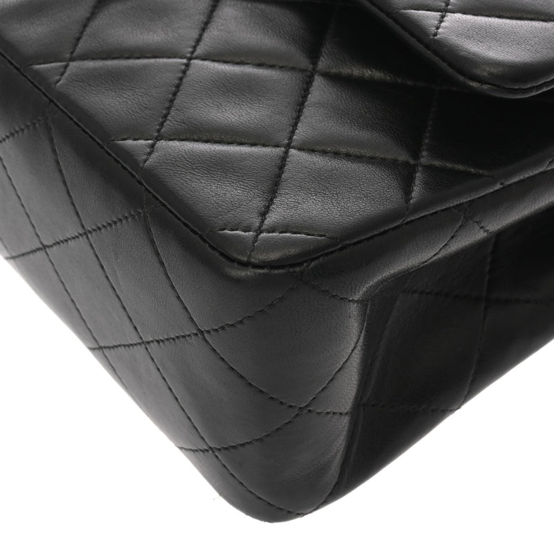 CHANEL シャネル マトラッセ チェーンショルダー Wフラップ 25cm ブラック A01112 レディース ラムスキン ショルダーバッグ ABランク 中古 銀蔵