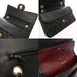 CHANEL シャネル マトラッセ チェーンショルダー Wフラップ 25cm ブラック A01112 レディース ラムスキン ショルダーバッグ ABランク 中古 銀蔵