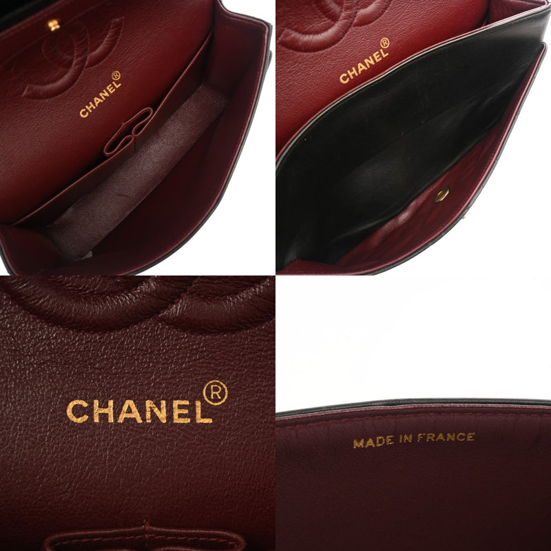 CHANEL シャネル マトラッセ チェーンショルダー Wフラップ 25cm ブラック A01112 レディース ラムスキン ショルダーバッグ ABランク 中古 銀蔵