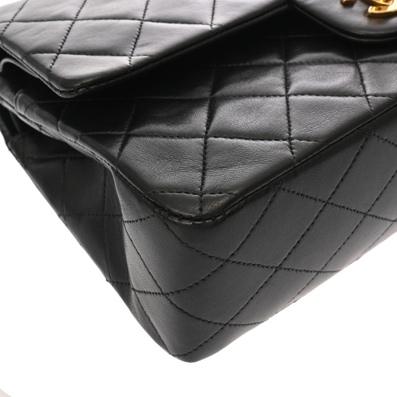 CHANEL シャネル マトラッセ チェーンショルダー Wフラップ 25cm ブラック A01112 レディース ラムスキン ショルダーバッグ ABランク 中古 銀蔵