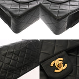 CHANEL シャネル マトラッセ チェーンショルダー Wフラップ 25cm ブラック A01112 レディース ラムスキン ショルダーバッグ ABランク 中古 銀蔵