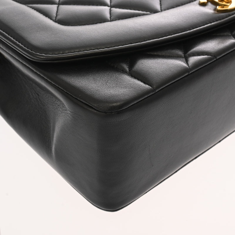 CHANEL シャネル マトラッセ ダイアナ 25cm チェーンショルダー ブラック A01165 レディース ラムスキン ショルダーバッグ Aランク 中古 銀蔵