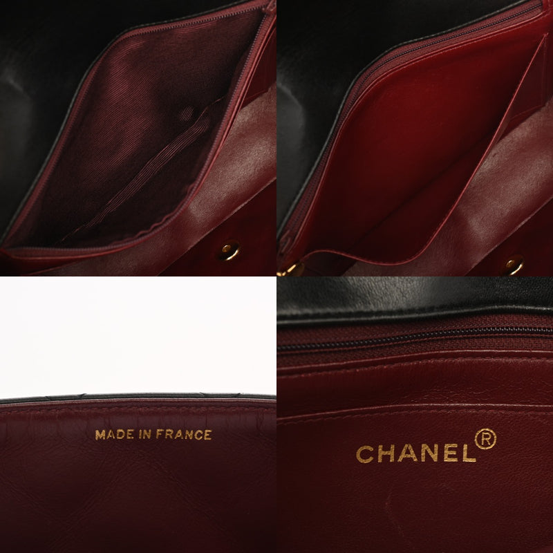 CHANEL シャネル マトラッセ ダイアナ 25cm チェーンショルダー ブラック A01165 レディース ラムスキン ショルダーバッグ Aランク 中古 銀蔵