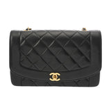 CHANEL シャネル マトラッセ ダイアナ 25cm チェーンショルダー ブラック A01165 レディース ラムスキン ショルダーバッグ Aランク 中古 銀蔵