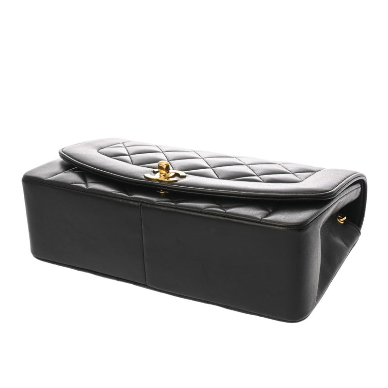 CHANEL シャネル マトラッセ ダイアナ 25cm チェーンショルダー ブラック A01165 レディース ラムスキン ショルダーバッグ Aランク 中古 銀蔵