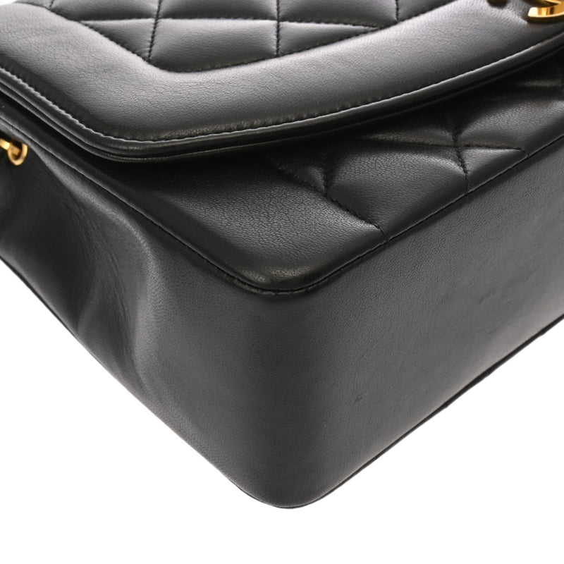 CHANEL シャネル マトラッセ ダイアナ 25cm チェーンショルダー ブラック A01165 レディース ラムスキン ショルダーバッグ Aランク 中古 銀蔵