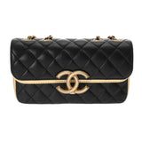 CHANEL シャネル マトラッセ チェーンショルダー Wフラップ ブラック レディース ラムスキン ショルダーバッグ ABランク 中古 銀蔵