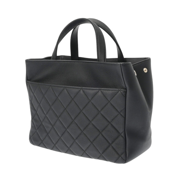 CHANEL シャネル マトラッセ ビジネス アフィニティ 2WAYトート ブラック A93750 レディース キャビアスキン ハンドバッグ Aランク 中古 銀蔵