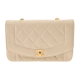 CHANEL シャネル マトラッセ ダイアナ チェーンショルダー 22cm ベージュ A01164 レディース ラムスキン ショルダーバッグ ABランク 中古 銀蔵
