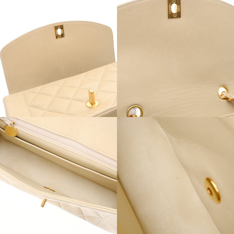 CHANEL シャネル マトラッセ ダイアナ チェーンショルダー 22cm ベージュ A01164 レディース ラムスキン ショルダーバッグ ABランク 中古 銀蔵