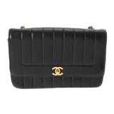 CHANEL シャネル マドモアゼル チェーンショルダー ブラック レディース ラムスキン ショルダーバッグ Bランク 中古 銀蔵