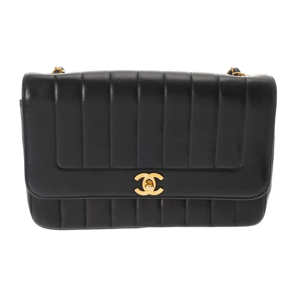 CHANEL シャネル マドモアゼル チェーンショルダー ブラック レディース ラムスキン ショルダーバッグ Bランク 中古 銀蔵
