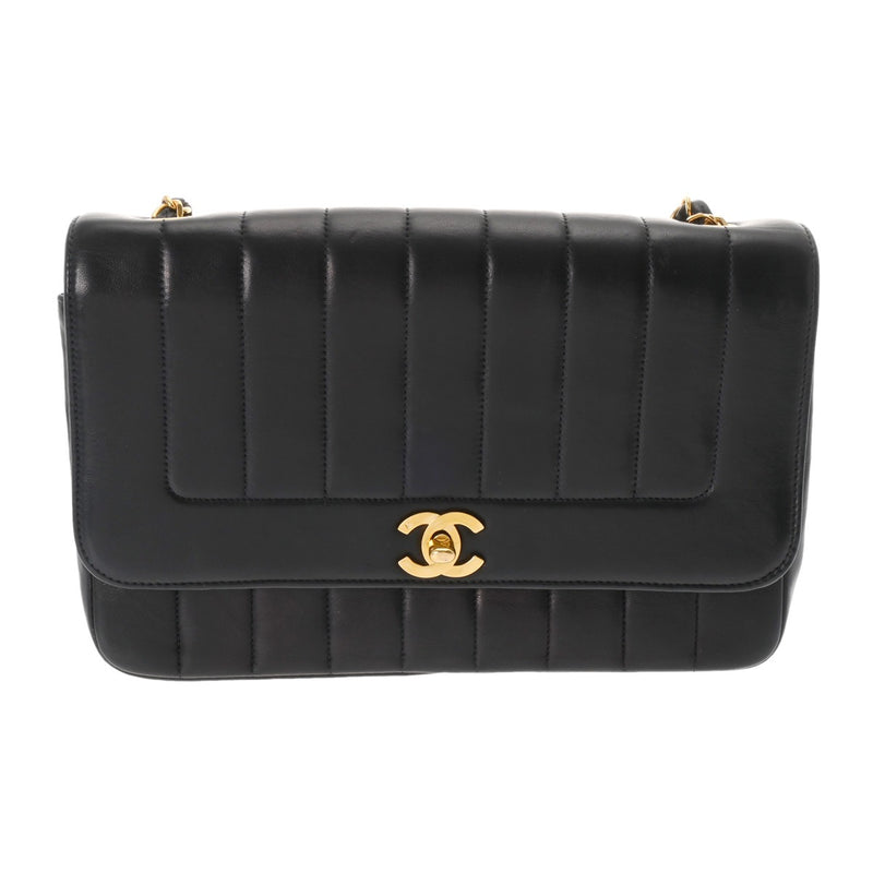 CHANEL シャネル マドモアゼル チェーンショルダー ブラック レディース ラムスキン ショルダーバッグ Bランク 中古 銀蔵