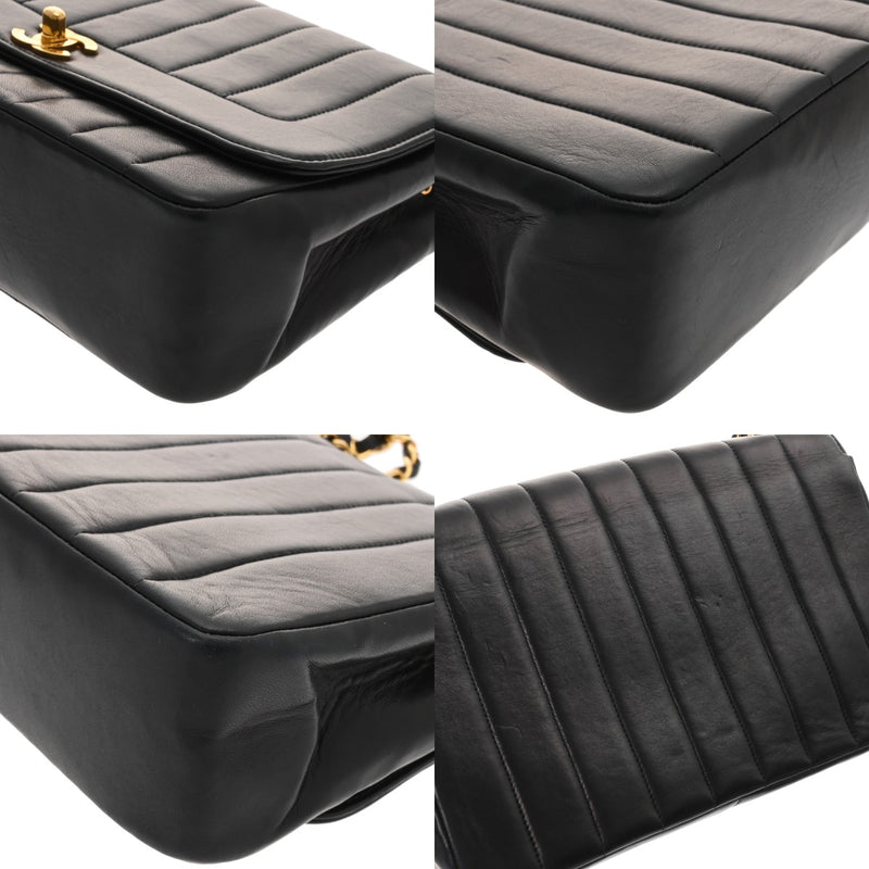 CHANEL シャネル マドモアゼル チェーンショルダー ブラック レディース ラムスキン ショルダーバッグ Bランク 中古 銀蔵